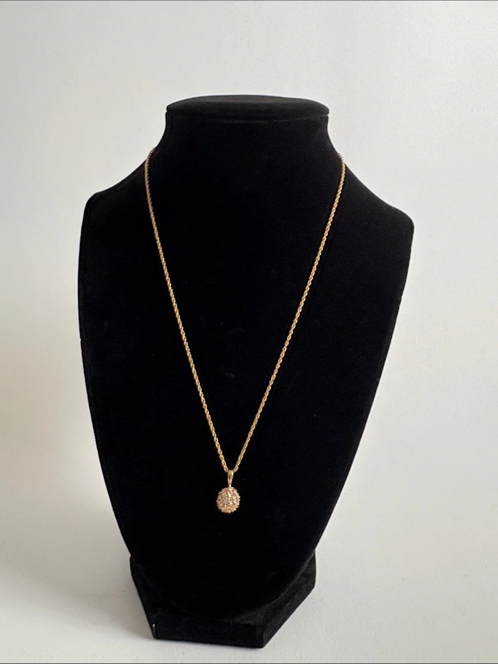 Gold Tone Pavé Sphere Pendant Necklace - Women Jewelry